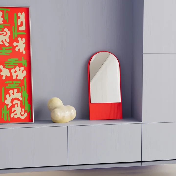 OUT Objekte unserer Tage - Friedrich minispiegel, 28 x 58 cm, helderrood