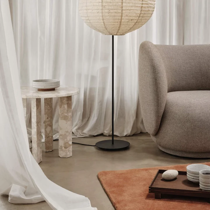 Ferm Living - Taula bijzettafel, H 45 x Ø 54,4 cm, marmer, zand