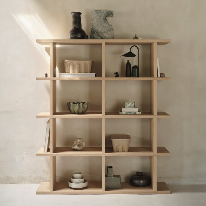 ferm Living - Kona boekenkast 2 x 4, 122,5 x 141 cm, eiken natuur