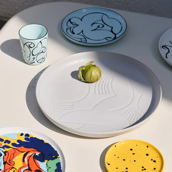 Marimekko - Oiva Vildmo serveerbord, 32 cm, wit