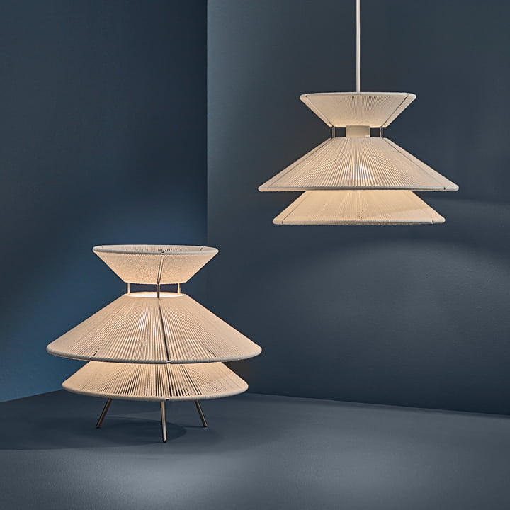 Frandsen - Kiku tafellamp en hanglamp, wit