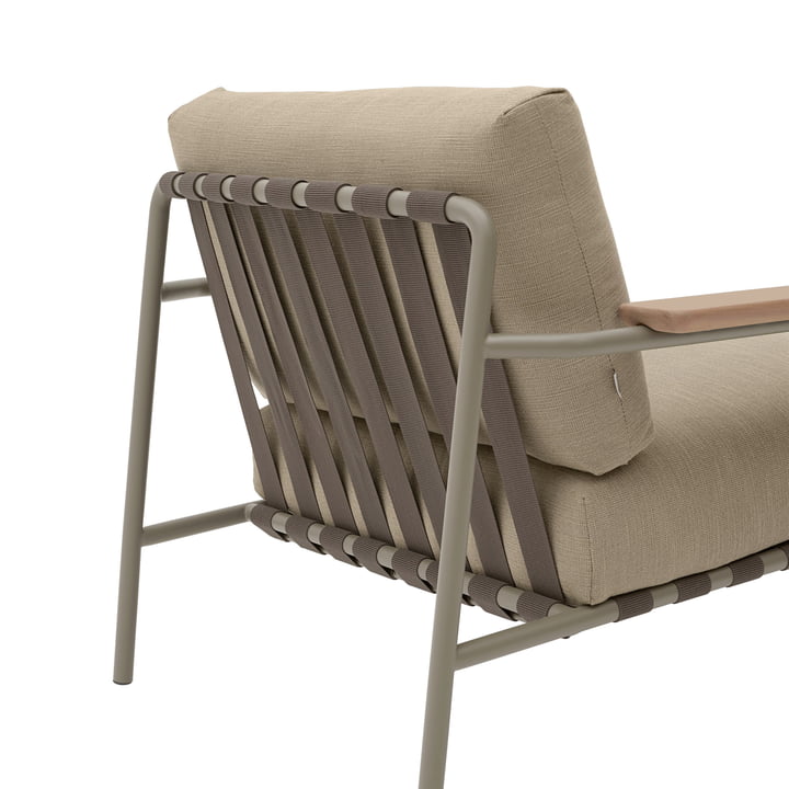 Muuto - Settle Outdoor Lounge Chair, bruin / taupe (stof Ribbed Weave 5)