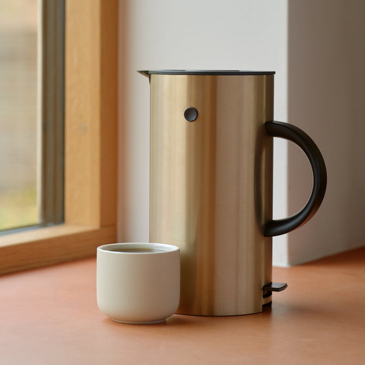 Stelton EM 77 1. - Waterkoker 5 l, geborsteld messing (EU)