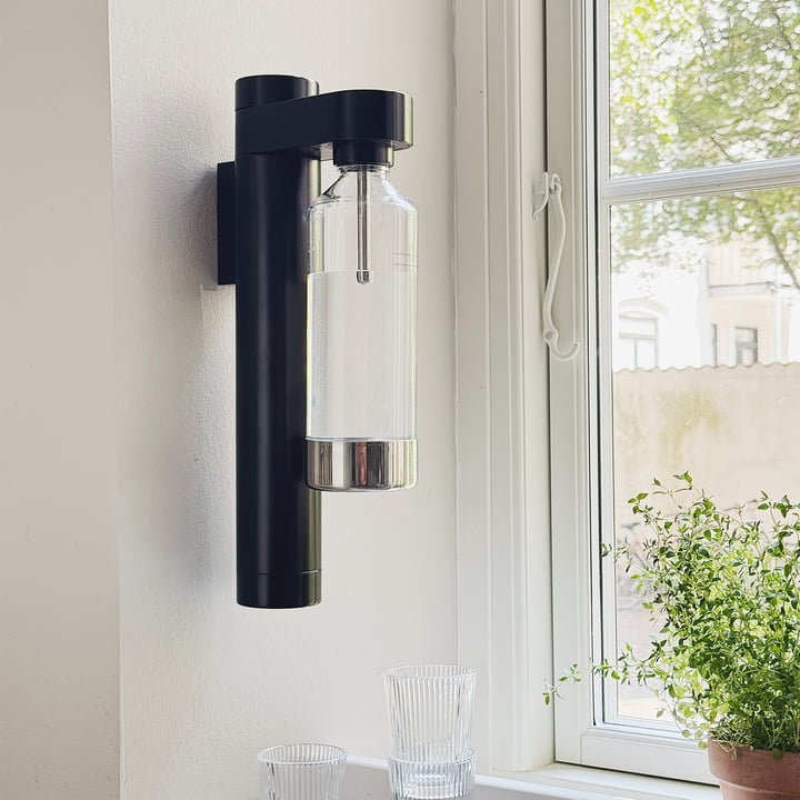 Stelton - Brus waterbubbler, wandmontage zwart