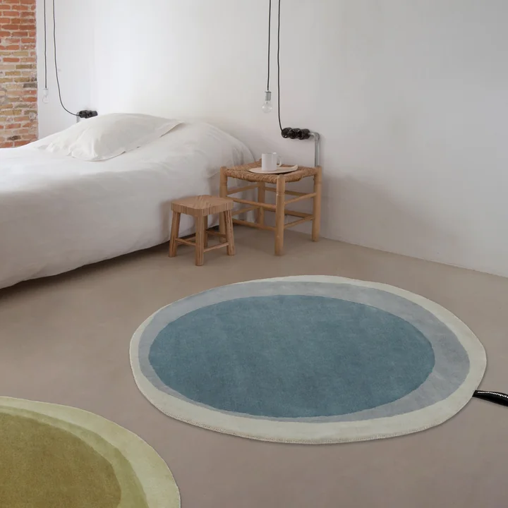 nanimarquina - Vloerkleed Layers, Ø 120 cm, blauw / groen (Exclusive Edition)