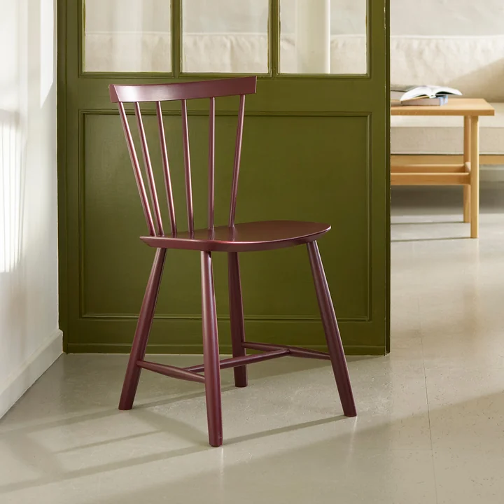 FDB Møbler - J46 Stoel, beuken zwart rood