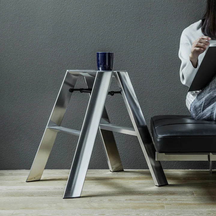 Metaphys Lucano 2 Step - Premium krukladder, zilver