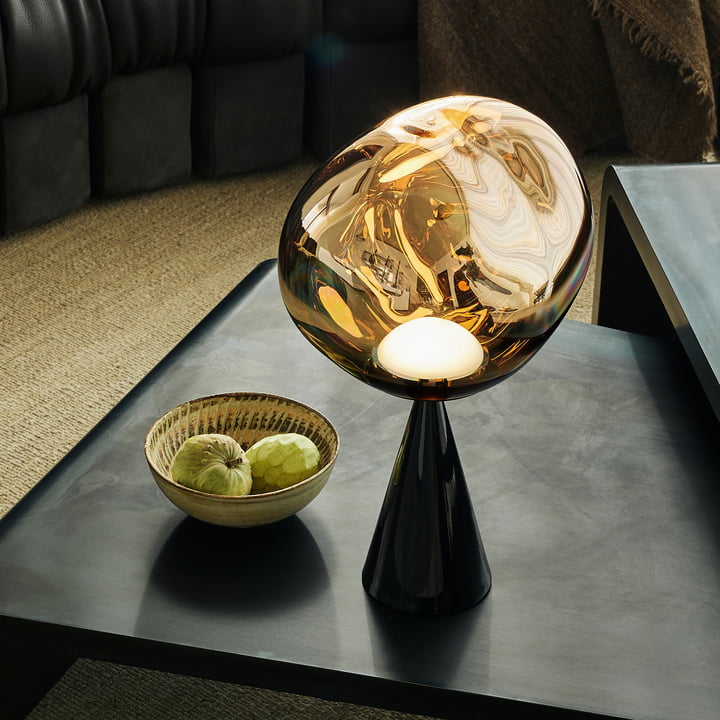 Tom Dixon - Melt Cone Fat LED tafellamp, goud / zwart