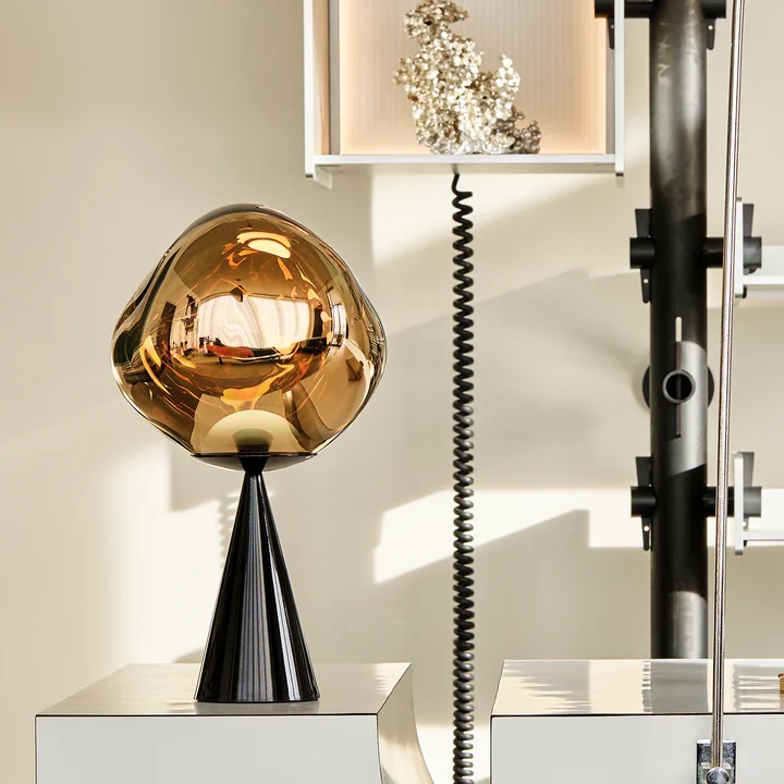 Tom Dixon - Melt Cone Fat LED tafellamp, goud / zwart