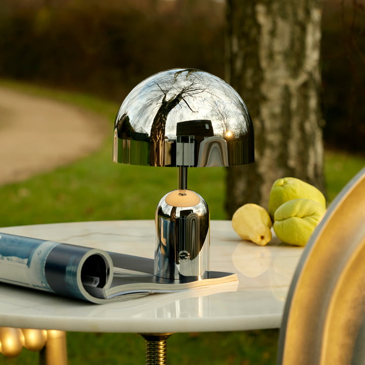 Tom Dixon - Bell LED tafellamp met oplaadbare batterij, zilver