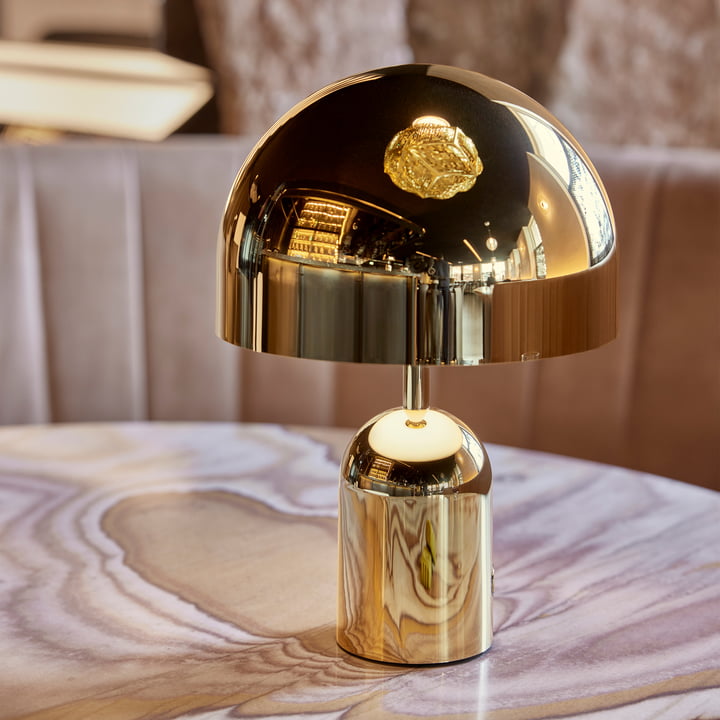 Tom Dixon - Bell LED tafellamp met oplaadbare batterij, goud