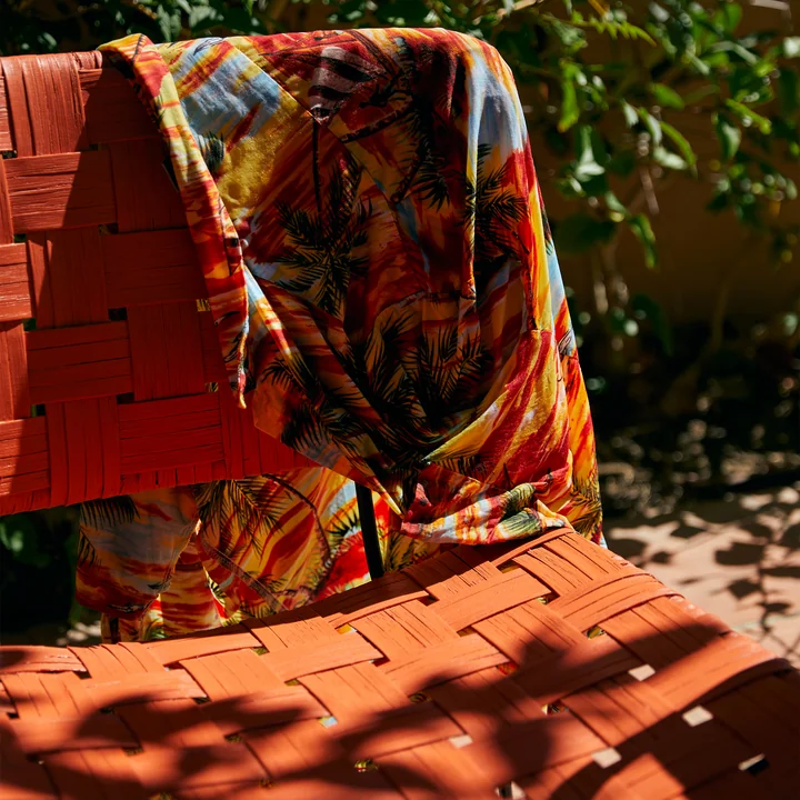 HKliving - Rotan loungestoel, kersenrood