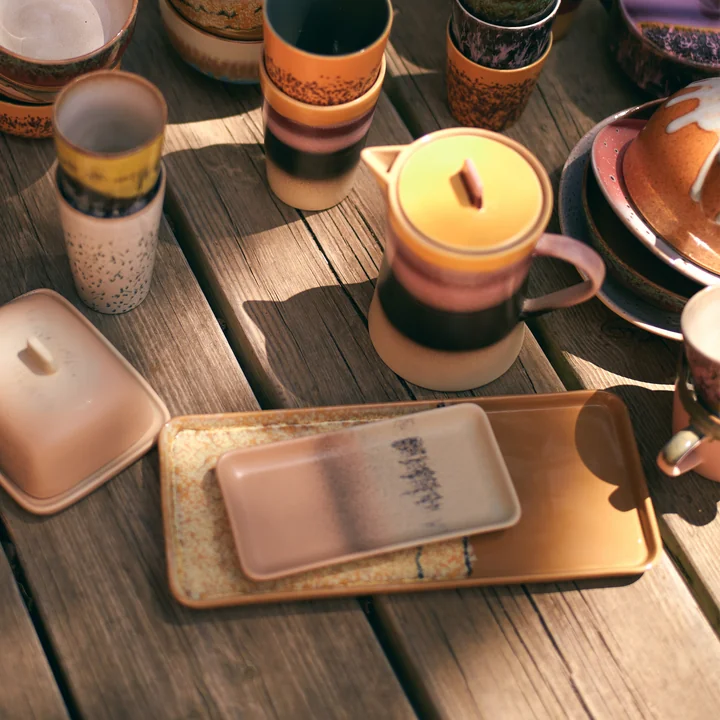 HKliving - 70's Gebaksbord, 31,5 x 13,5 cm, sunbeam