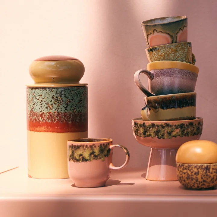 HKliving - 70's Voorraadpot, 1 liter, cove