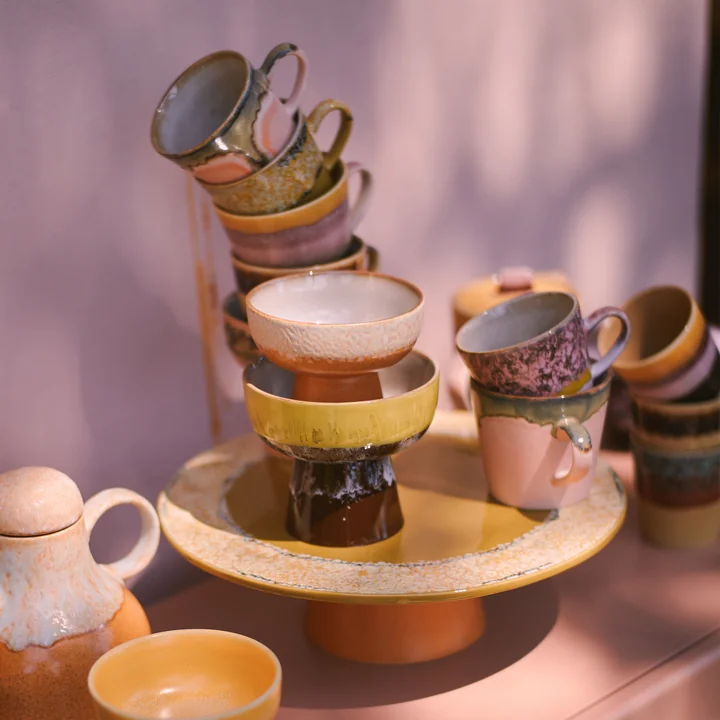 HKliving - 70's Gebakbord, M, papaya