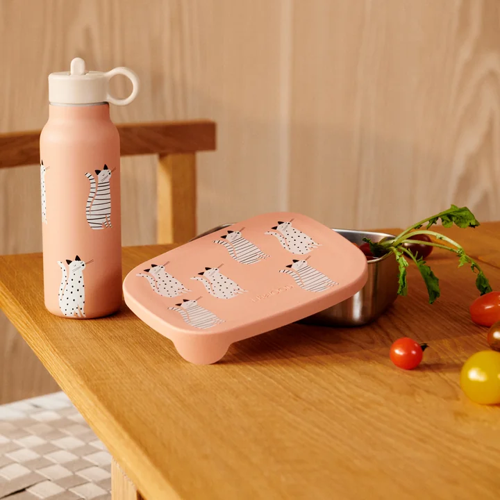 LIEWOOD - Arthur broodtrommel met deksel, Cat, tuscany rose