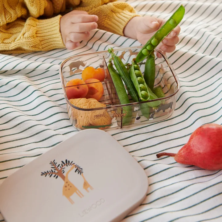 LIEWOOD - Arthur broodtrommel met deksel, Tritan, alles bij elkaar, zandkleurig