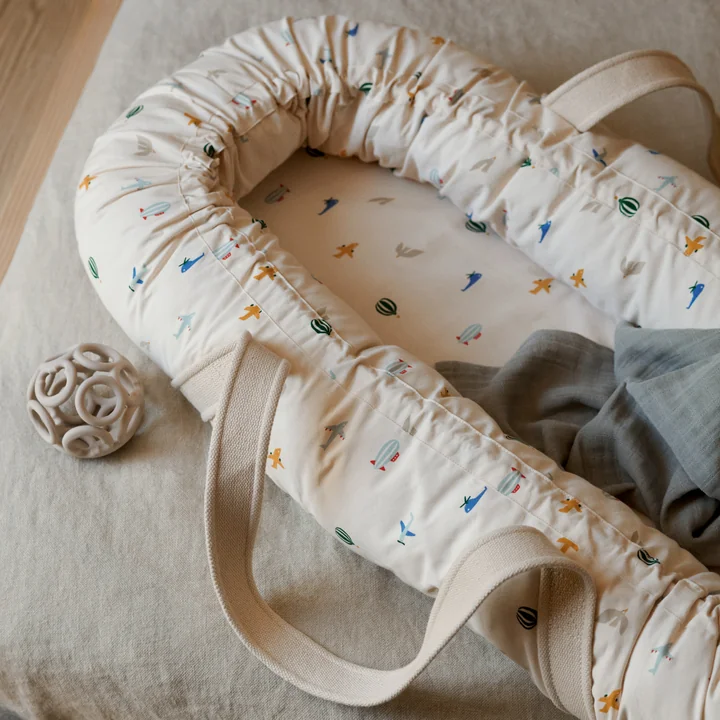 LIEWOOD Gro - Babynestje / draagzak, klassiek, Aviator, ecru