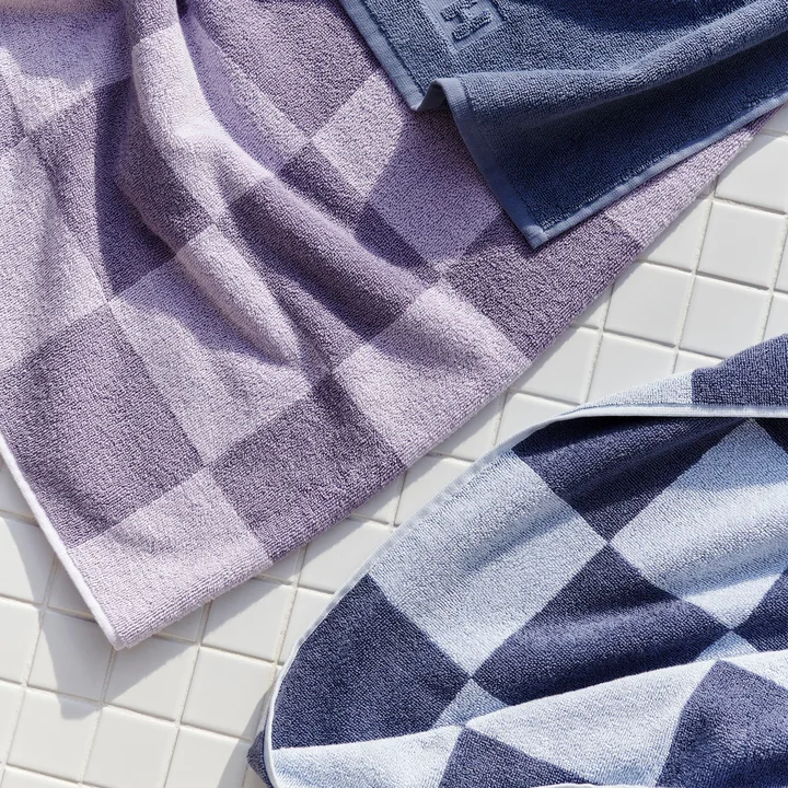 HAY Check - Handdoeken, lavendel en staalblauw