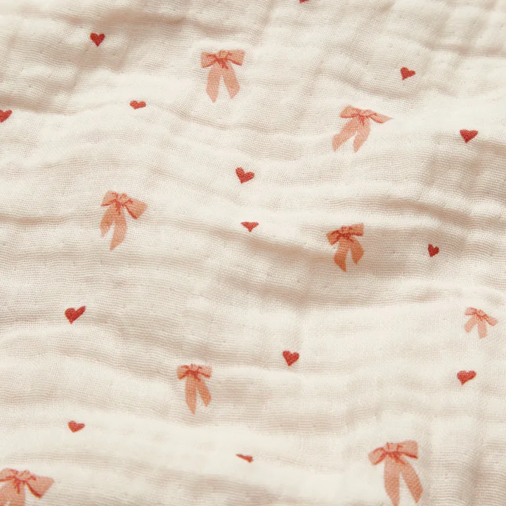 Cam Cam Copenhagen - Mousseline deken, 100 x 100 cm, strikjes