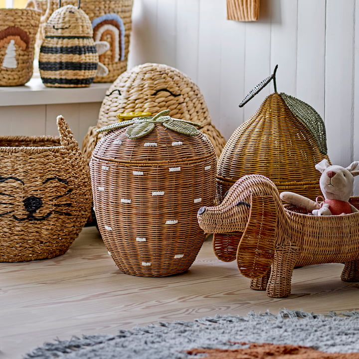 Bloomingville Mini - Pelino opbergmand, Ø 30 x 40 cm, rotan