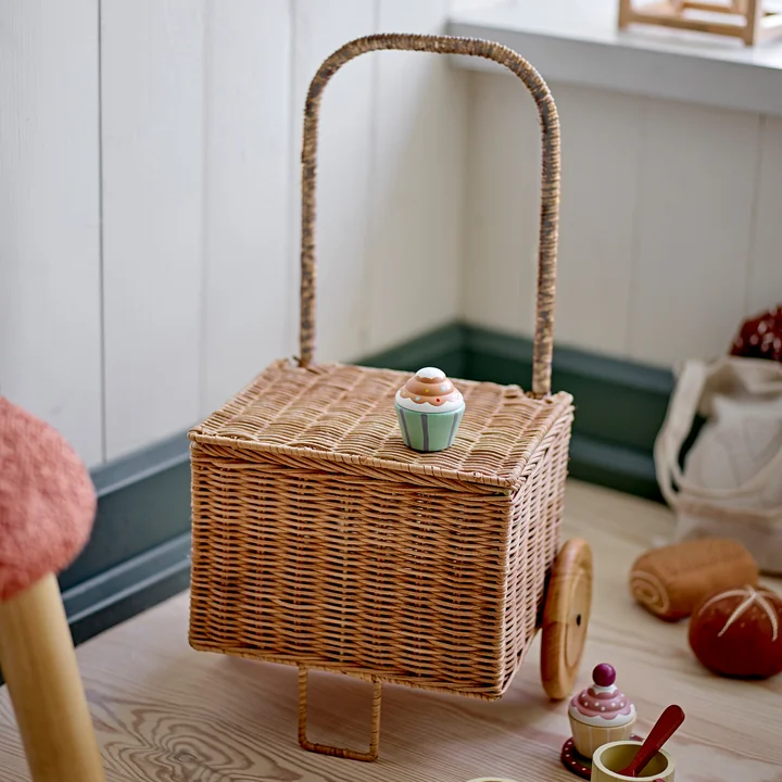 Bloomingville Penne Mini - Kinderwagen, L 29 x H 50 cm, rotan