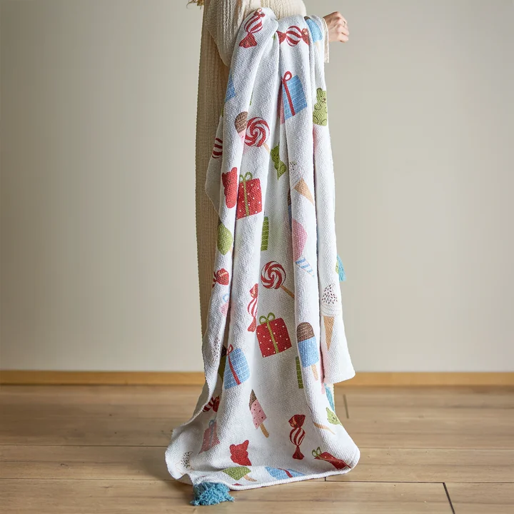 Bloomingville Sweets Mini - deken, 130 x 160 cm, veelkleurig