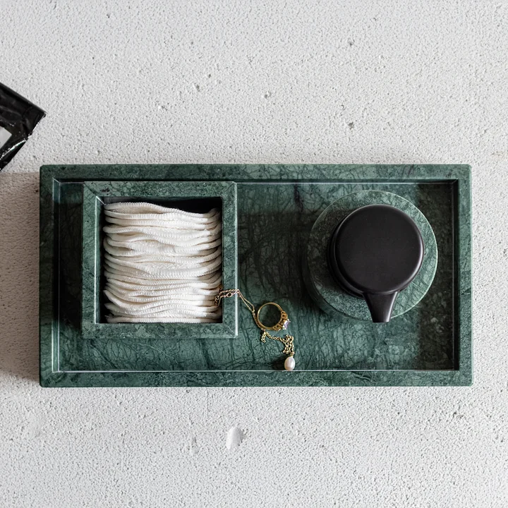 Mette Ditmer Marble - Dienblad, 16 x 31 cm, donker bos