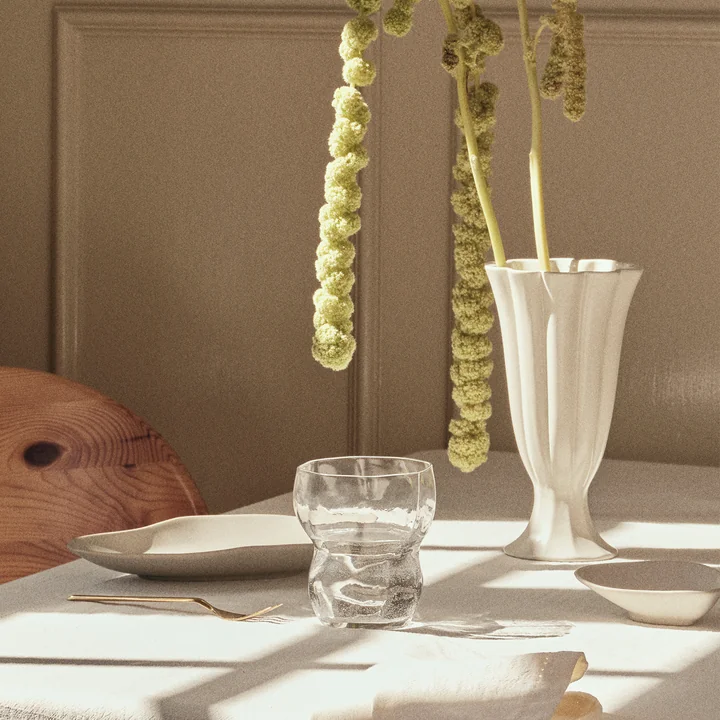 Broste Copenhagen Heli - Vaas, Ø 12 x 22 cm, crème