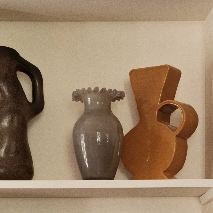 Broste Copenhagen Jasmin - Vaas Ø 14,5 x 23 cm, taupe warm grijs