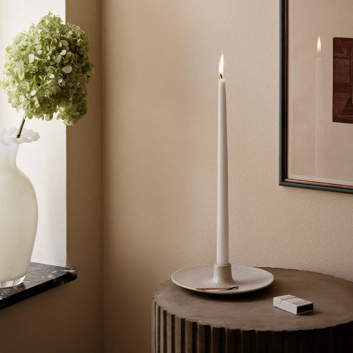 Broste Copenhagen Nordic Vanilla - Kaarshouder, wit