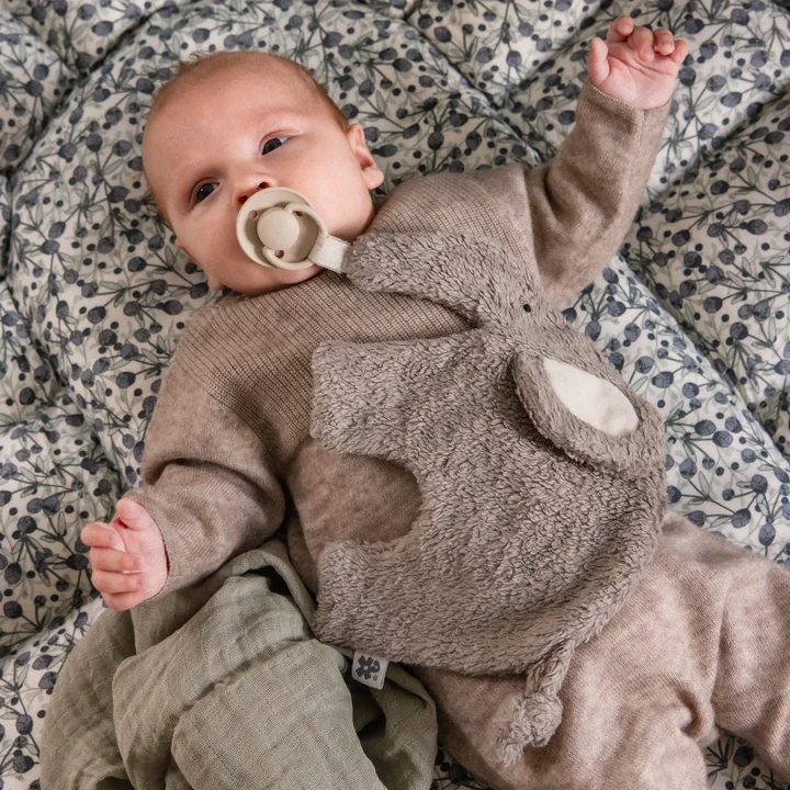 Sebra - Knuffeldoekje en fopspeenhouder, olifant, grijs