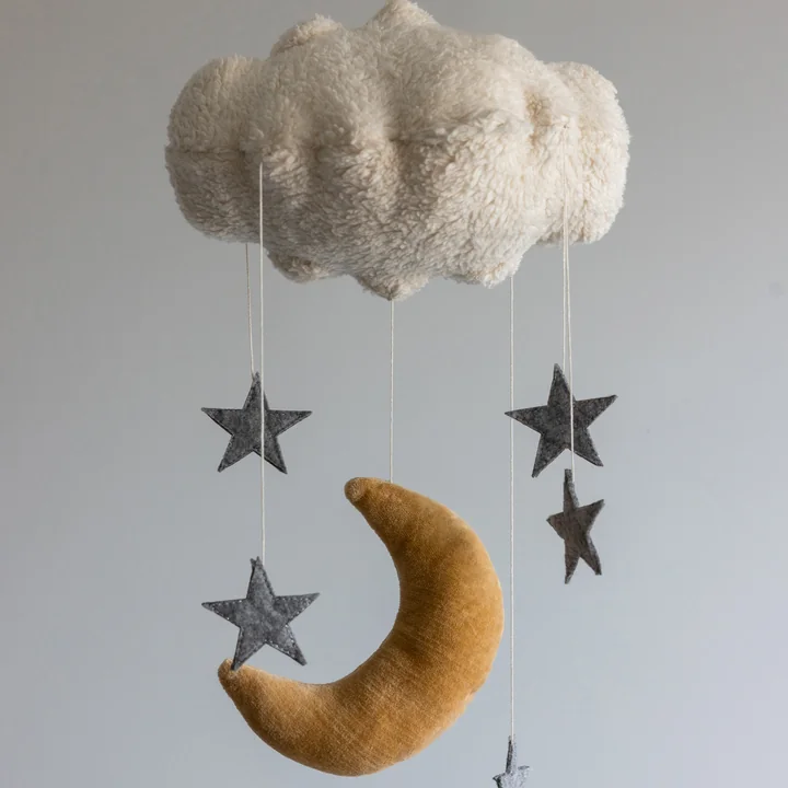 Sebra - Baby mobiel Moon & Stars, beige