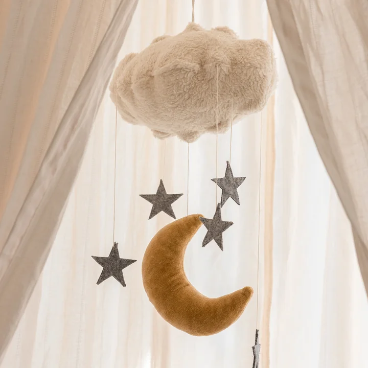 Sebra - Baby mobiel Moon & Stars, beige