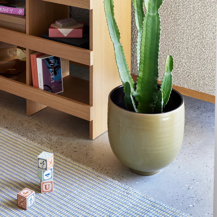 Hübsch Interior - Yuka keramische potten, groen (set van 2)