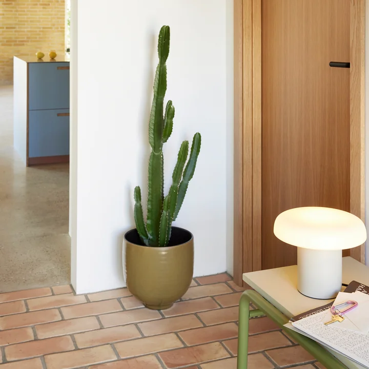 Hübsch Interior - Yuka keramische potten, groen (set van 2)