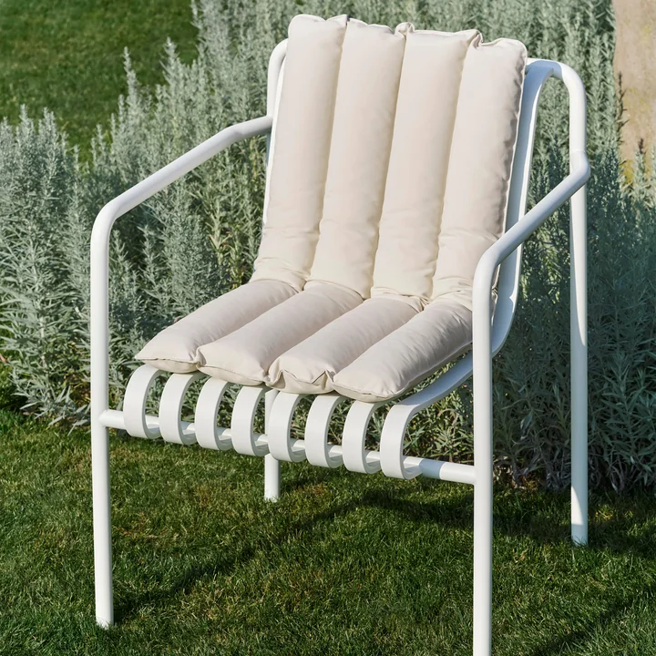 HAY Palissade - Eetkamerstoel, crèmewit met Soft Quilted Cushion