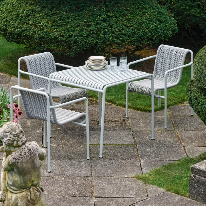 HAY Palissade Cord Dining Armchair - hemelgrijs