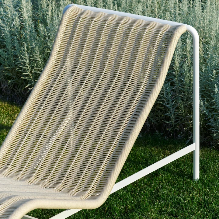 HAY Palissade Cord Chaise Longue - Ligstoel, crème wit