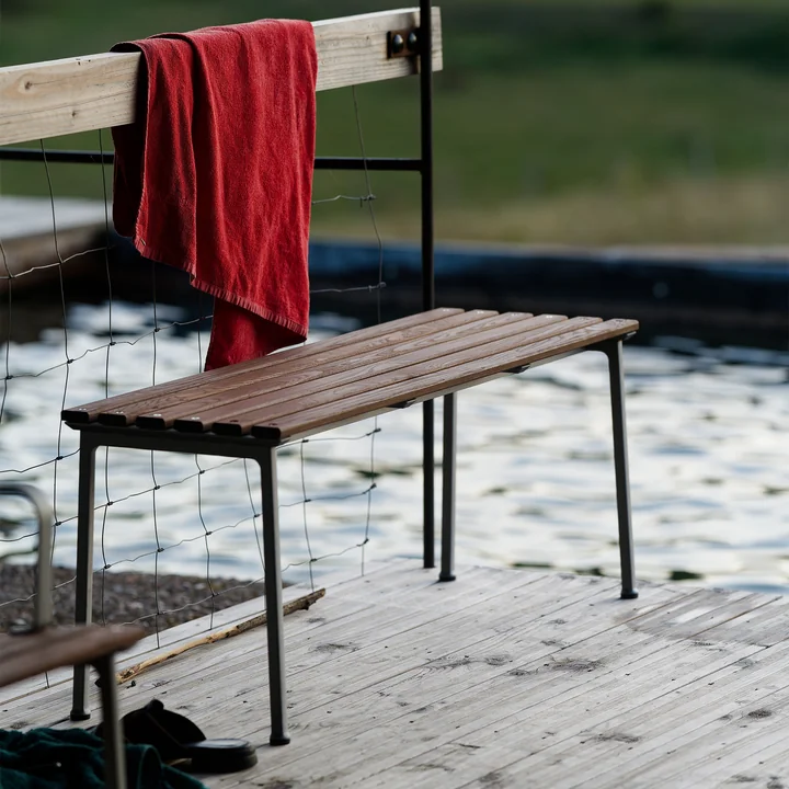 HAY Traverse - Bank 114 cm, aluminium / geolied essen