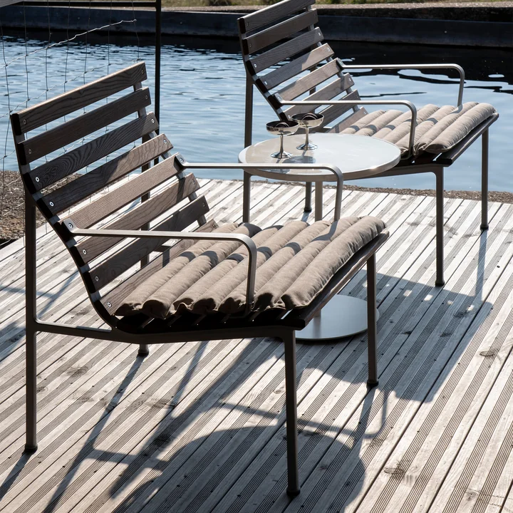 Traverse HAY - Lounge fauteuil, aluminium / geolied essenhout