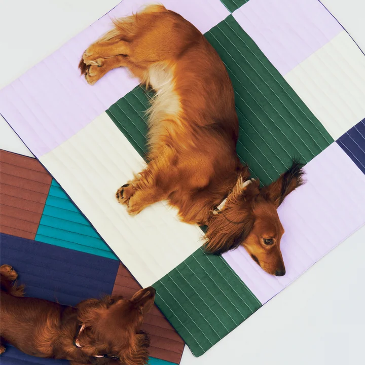 HAY - Dogs Reisdeken, 80 x 80 cm, lavendel / groen / blauw