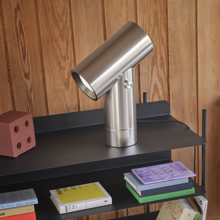 Muuto - Beam LED tafellamp, gepolijst aluminium, H 45,4 cm