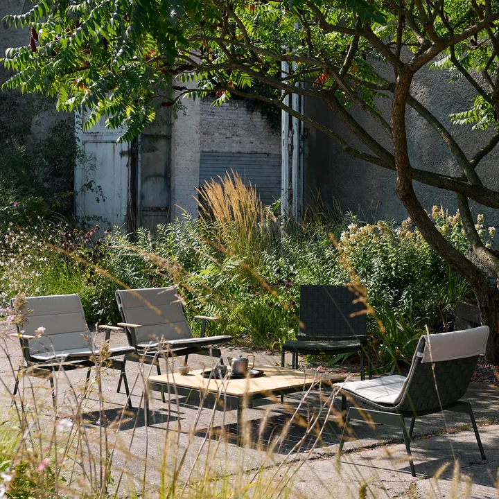 & Tradition Ville AV50 Outdoor - Salontafel, 90 x 90cm, teak/ bronze green