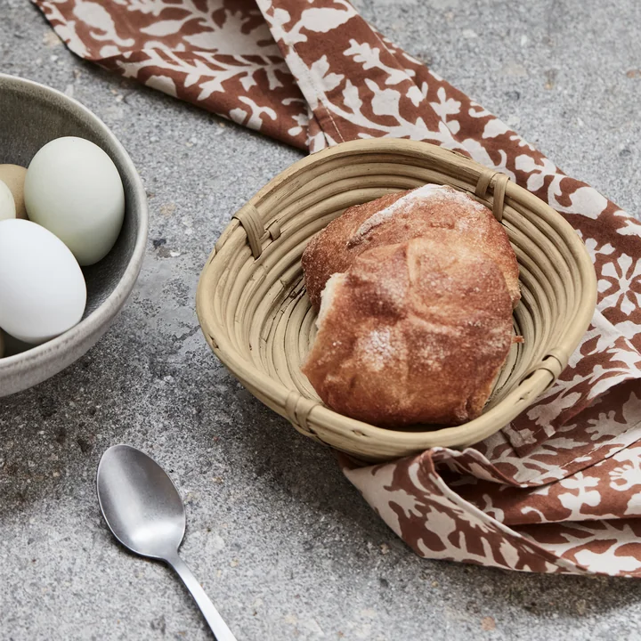 House Doctor - Kegelvormige opbergmand, L 15 x H 5 cm, rotan