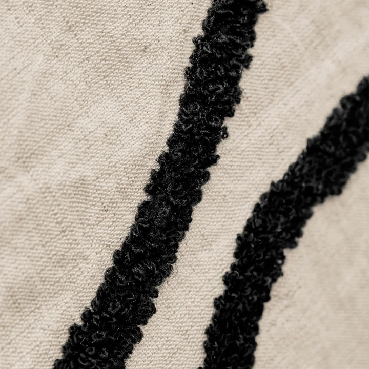 House Doctor - Fly kussenhoes, 50 x 50 cm, zwart / gebroken wit