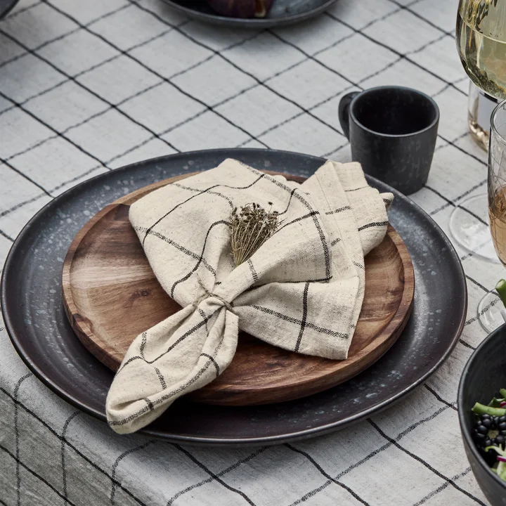 House Doctor - Join servetten, zwart / gebroken wit