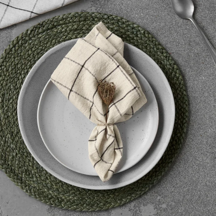 House Doctor - Join servetten, zwart / gebroken wit