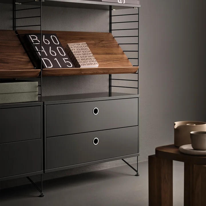 String - Kastmodule met laden 78 x 30 cm, donkergrijs