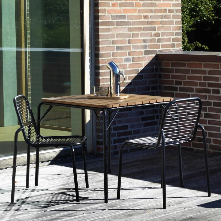 Normann Copenhagen - Vig Stoel, zwart, Vig Tafel, zwart / robinia